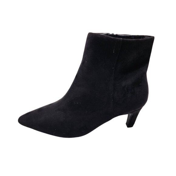 Universal Thread Black Suede Pointed Toe Ankle Boots With Kitten Heel Size 8 - Picture 1 of 10